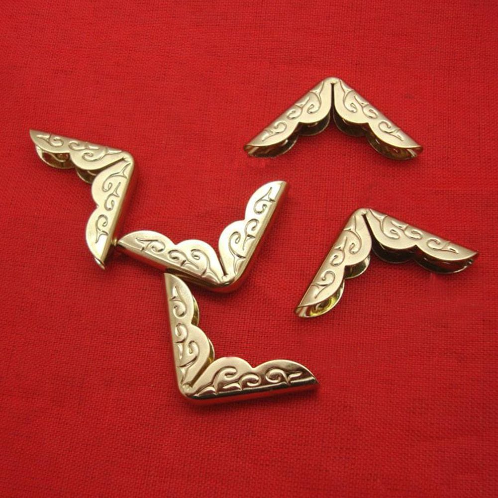 Metal Scrapbook Album Corners/Protectors (Set of 20 pcs) - Golden ctse 14 book corners golden 1 ctse-14_book_corners_golden_1