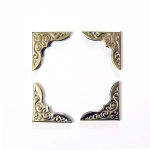Large metal Scrapbook Album Corners/Protectors - Golden (Set of 10 pcs)