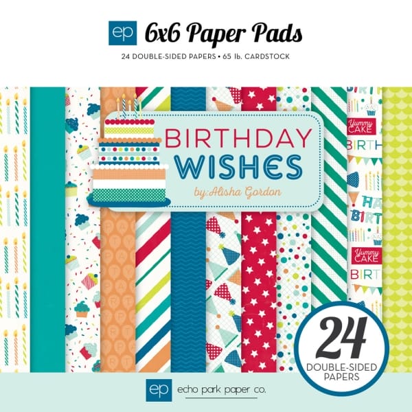 EchoPark paper pad - Birthday Wishes - Blue (6by6 inch)