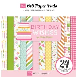 EchoPark paper pad - Birthday Wishes - Pink (6by6 inch)
