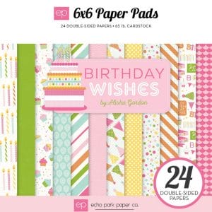 EchoPark paper pad - Birthday Wishes - Pink (6by6 inch)