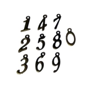 Numbers Metal Charms (0-9) - 10 pcs