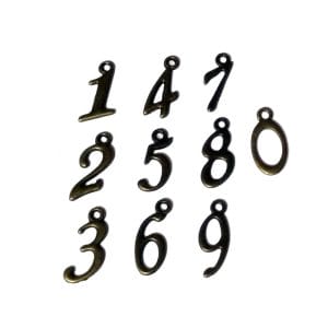 Numbers Metal Charms (0-9) - 10 pcs