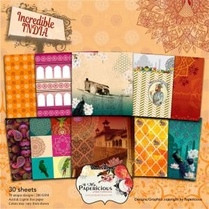 Papericious Designer Collection - Incredible India (12 by 12 patterned paper)