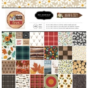 Jen HAdfield Scrapbook Paper Pack by American Crafts - Warm and Cozy (12"x12")