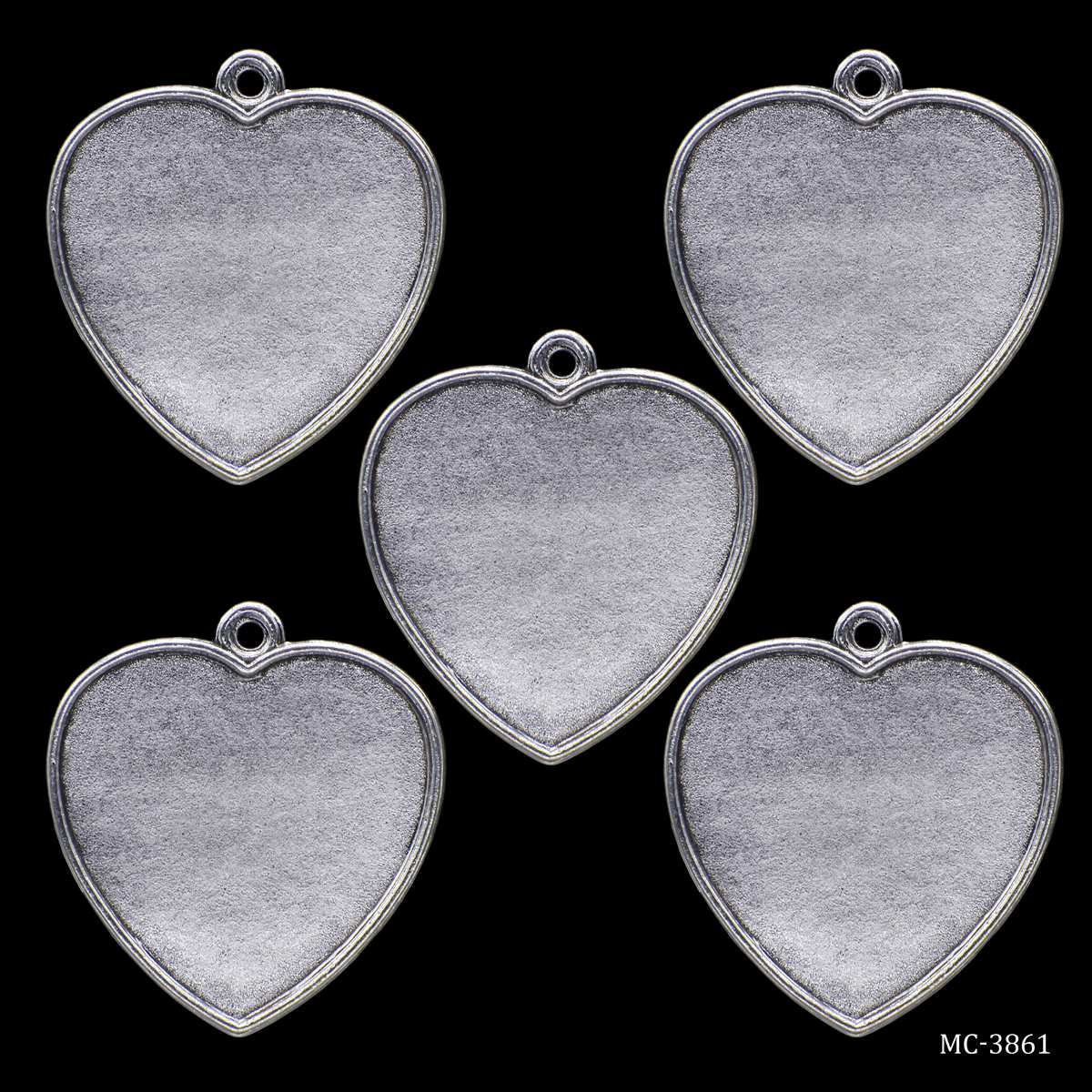 Metal Heart Bezels or Pendants (Pack of 5 pcs) (MC-3861) metal bezels pendants MC 3861 Metal Heart Bezels or Pendants (Pack of 5 pcs) (MC-3861)