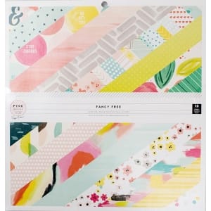 Pink Paislee Scrapbook Paper Pack by American Crafts - Fancy Free (12"x12")