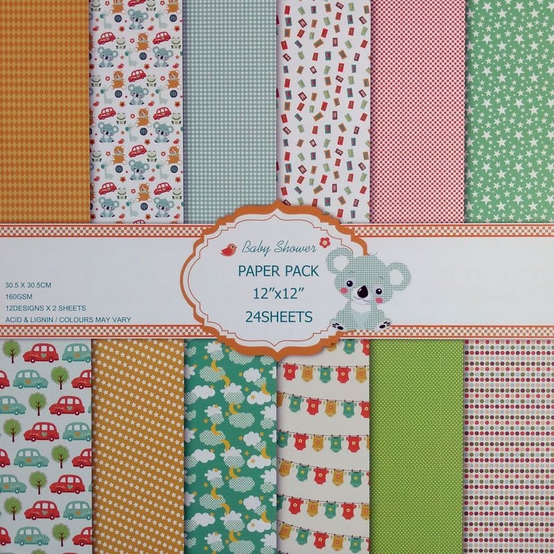 Scrapbook Paper Pack - Baby Shower (12"x12")