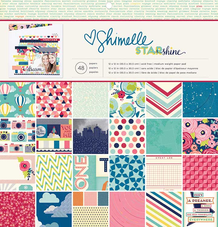 Shimelle Scrapbook Paper Pack by American Crafts - Star Shine (12"x12")