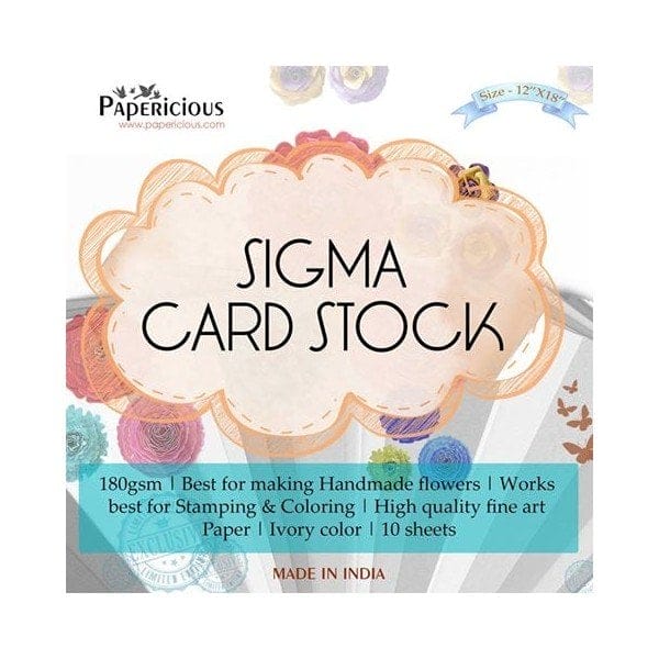 Papericious Sigma Cardstock (Set of 20 sheets) - 9" by 12" (180 gsm) sigma white cardstock Papericious Sigma Cardstock (Set of 20 sheets) - 9" by 12" (180 gsm)