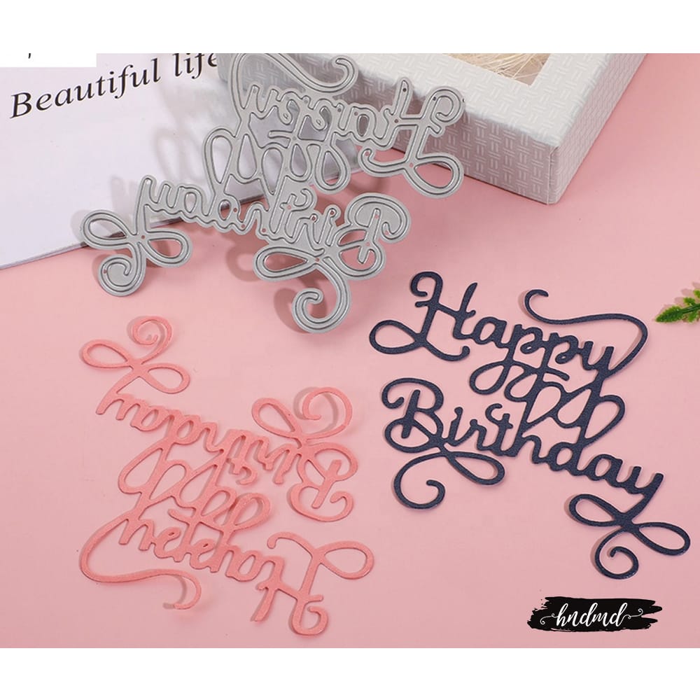Steel Dies - Happy Birthday (LC506) XY186 steel cutting dies CraftAdda 1 XY186_steel_cutting_dies_CraftAdda_1