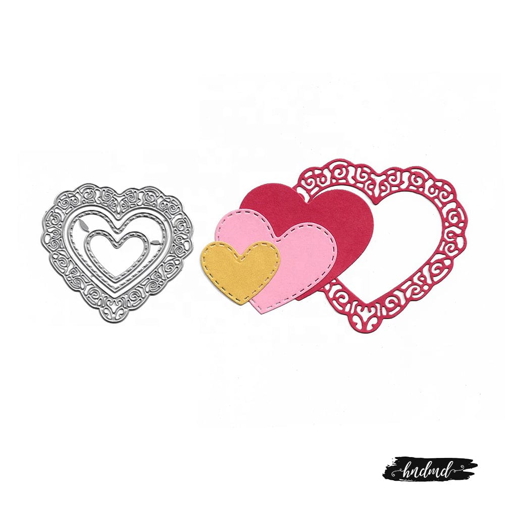 Steel Dies - Lace Heart (3 pcs) XY434 steel cutting dies CraftAdda Steel Dies - Lace Heart (3 pcs)