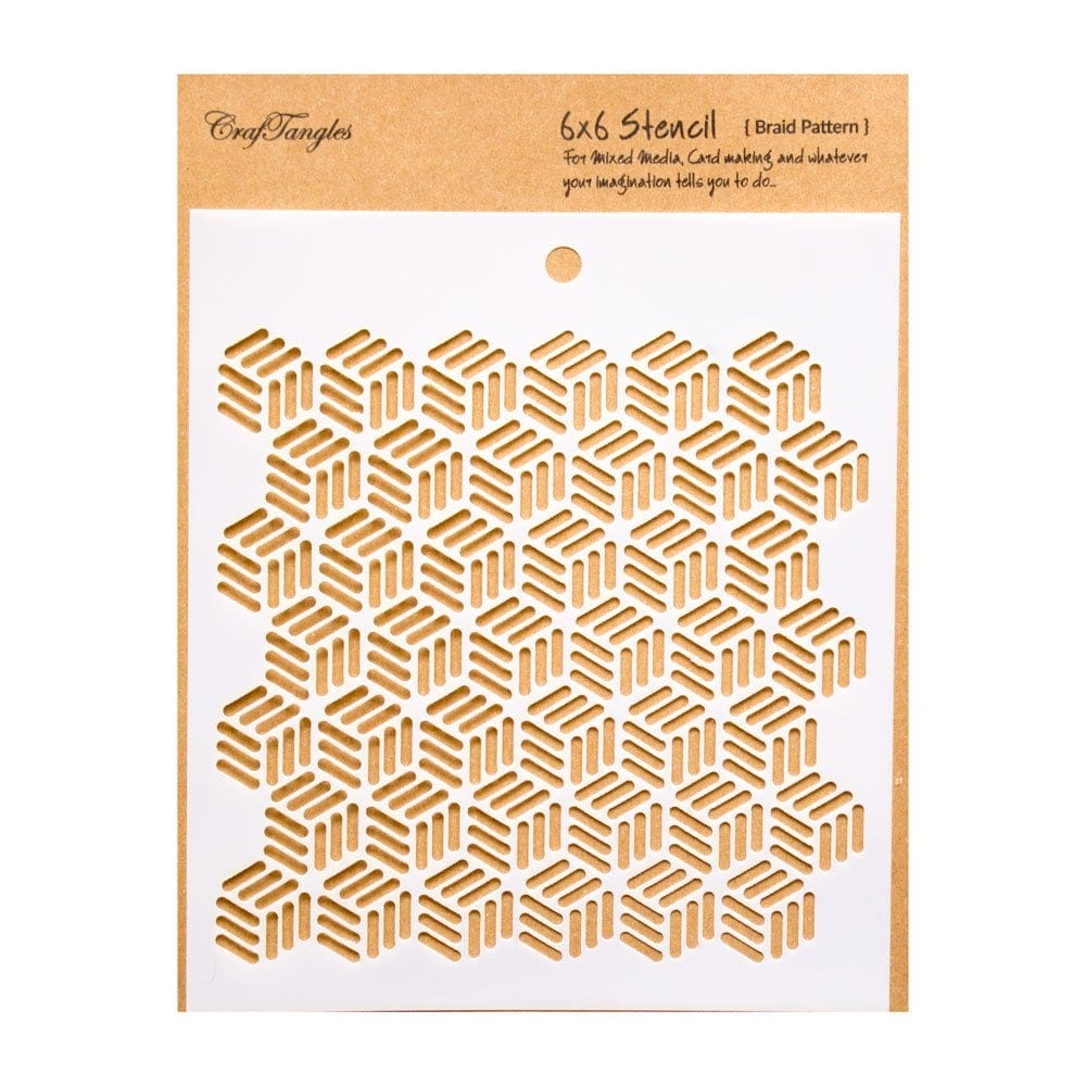 CrafTangles 6"x6" Stencil - Braid Pattern craftangles stencils braid pattern CrafTangles 6"x6" Stencil - Braid Pattern