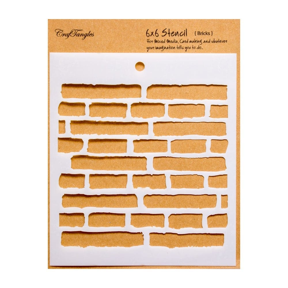 CrafTangles 6"x6" Stencil - Bricks craftangles stencils bricks CrafTangles 6"x6" Stencil - Bricks