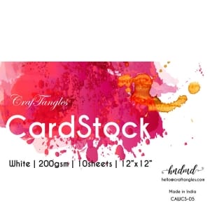 CrafTangles White cardstock (Set of 10 sheets) - 12" by 12" (200 gsm)