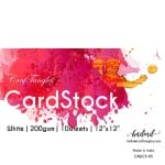 CrafTangles White cardstock (Set of 10 sheets) - 12" by 12" (200 gsm)