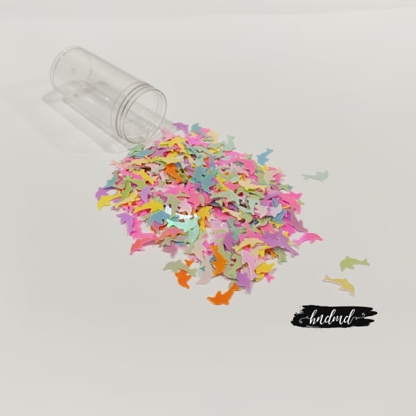 Shaker Sequin Elements - Colourful Dolphins