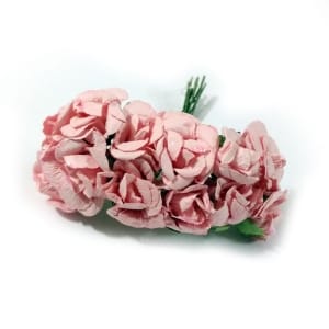 Glittered Paper Roses - Baby Pink (Pack of 12 roses)