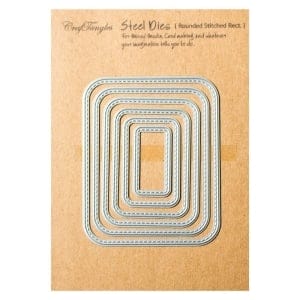 CrafTangles Steel Dies - Rounded Stitched Rectangles (Set of 6 dies)