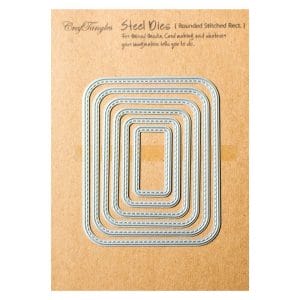 CrafTangles Steel Dies - Rounded Stitched Rectangles (Set of 6 dies)