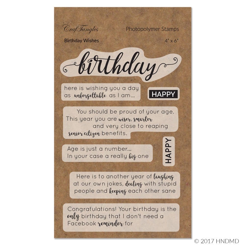 CrafTangles Photopolymer Stamps - Birthday Wishes craftangles photopolymer stamps CTPS18 Birthday Wishes CrafTangles Photopolymer Stamps - Birthday Wishes