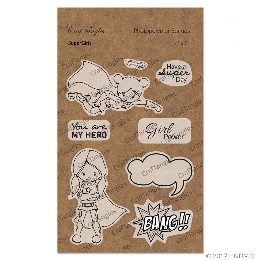 CrafTangles Photopolymer Stamps - SuperGirls craftangles photopolymer stamps CTPS19 supergirls CrafTangles Photopolymer Stamps - SuperGirls