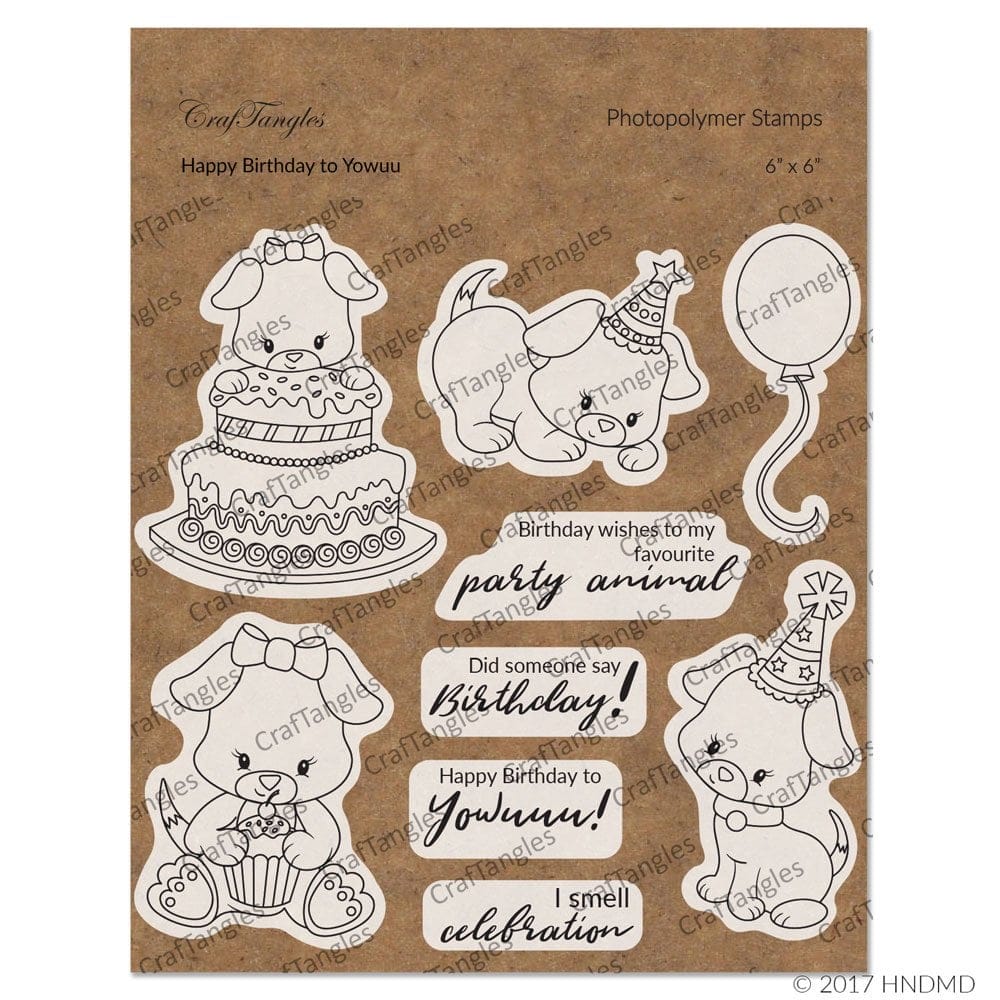 CrafTangles Photopolymer Stamps - Happy Birthday to Yowuu craftangles photopolymer stamps CTPS22 Happy Birthday to Yowuu CrafTangles Photopolymer Stamps - Happy Birthday to Yowuu