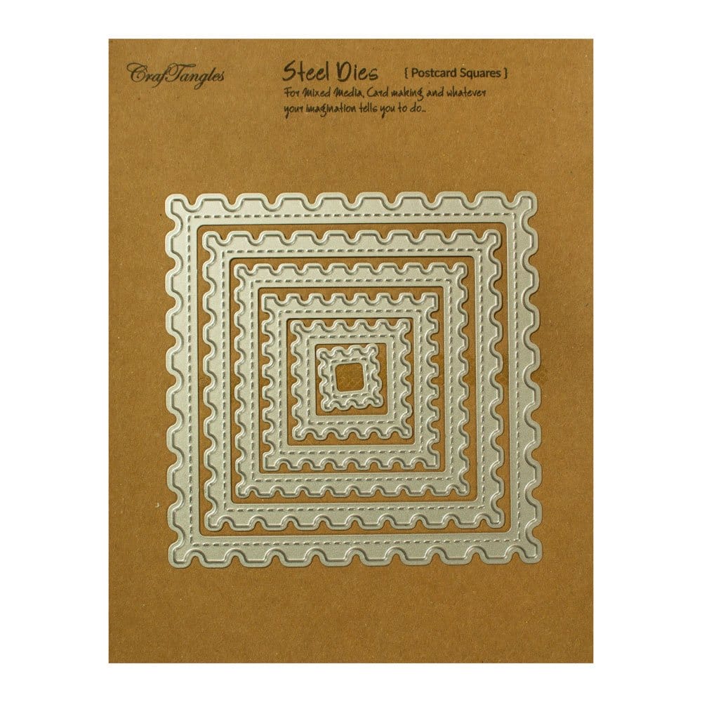 CrafTangles Steel Dies - Postcard Squares (Set of 6 dies) craftangles postcard squares steel dies CTSD02 CrafTangles Steel Dies - Postcard Squares (Set of 6 dies)