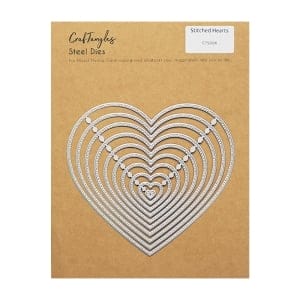 CrafTangles Steel Dies - Stitched Hearts (Set of 10 dies)