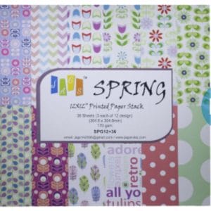 12 by 12 Paper Pack - Spring (Set of 36 sheets)