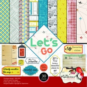 Papericious Designer Collection - Lets Go (12 by 12 patterned paper)