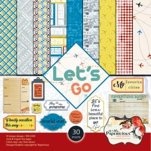 Papericious Designer Collection - Lets Go (12 by 12 patterned paper)
