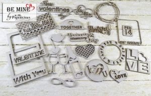 Papericious Themed Chipboard Elements - Be Mine