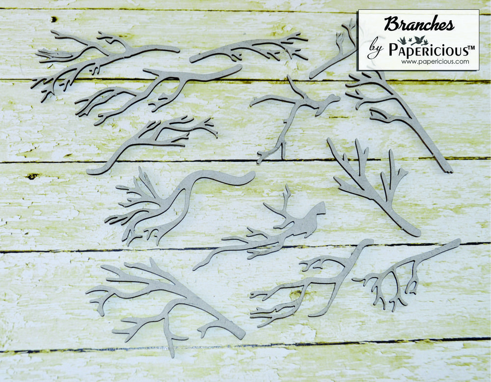 Papericious Collage Chipboard Elements - Branches