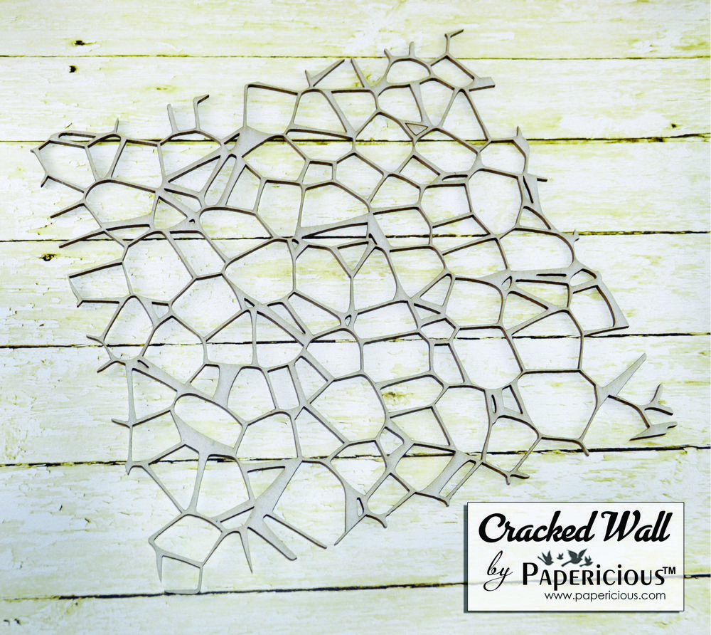 Papericious Chipboard Elements - Cracked Wall