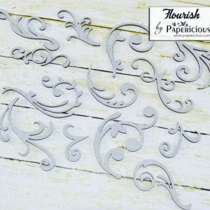 Papericious Collage Chipboard Elements - Flourishes
