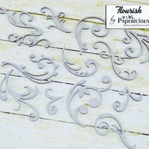 Papericious Collage Chipboard Elements - Flourishes