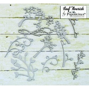Papericious Collage Chipboard Elements - Leaf Flourishes