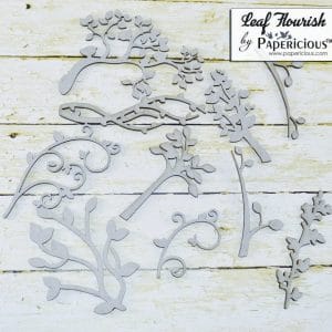 Papericious Collage Chipboard Elements - Leaf Flourishes