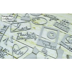 Papericious Themed Chipboard Elements - Love you Mom