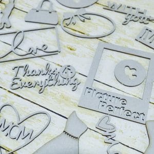 Papericious Themed Chipboard Elements - Love you Mom