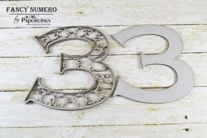 Papericious Layered Chipboard Numbers - 3
