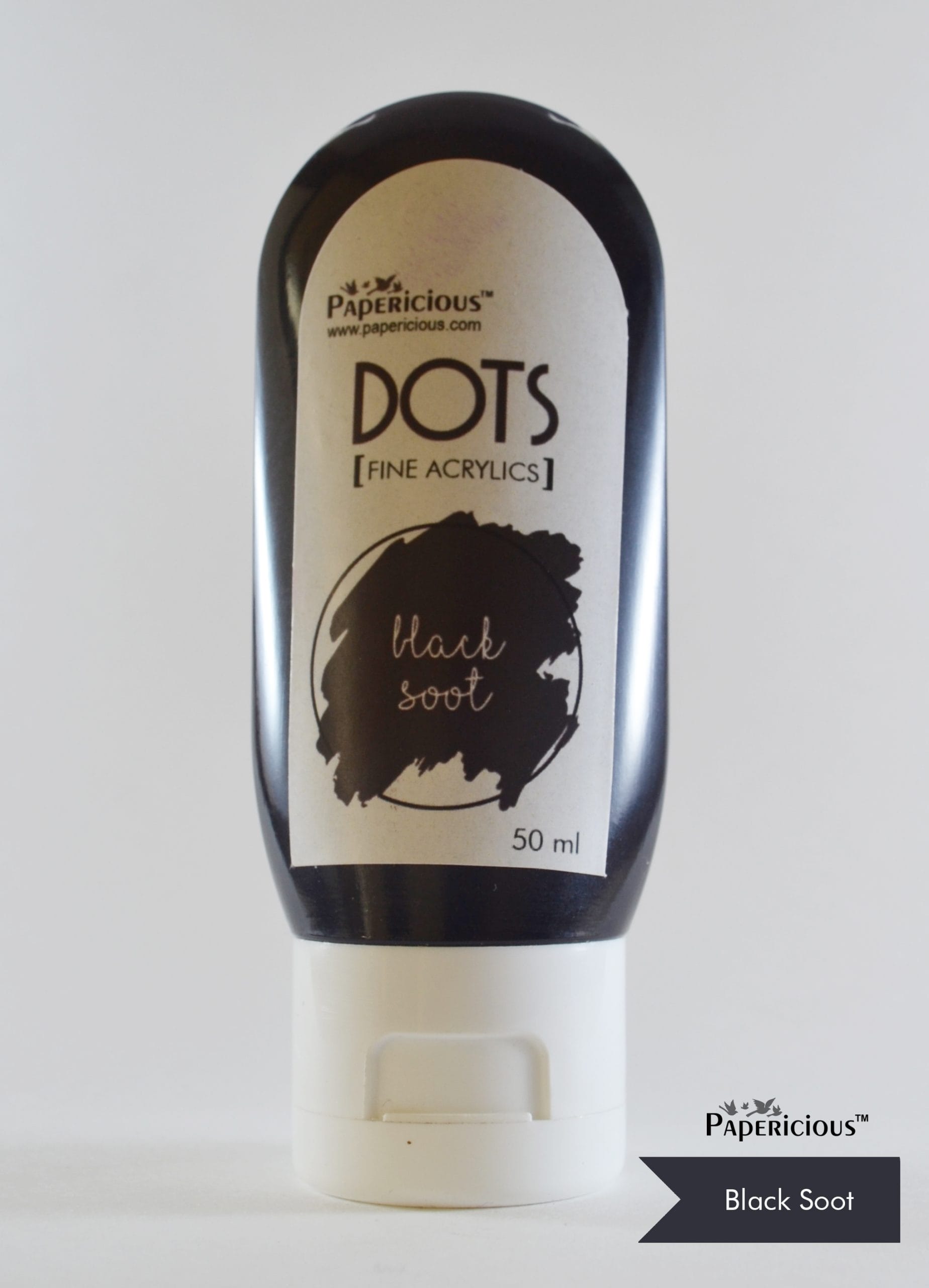 Papericious Fine Acrylic Colour (Dots) (50 ml) - Black Soot