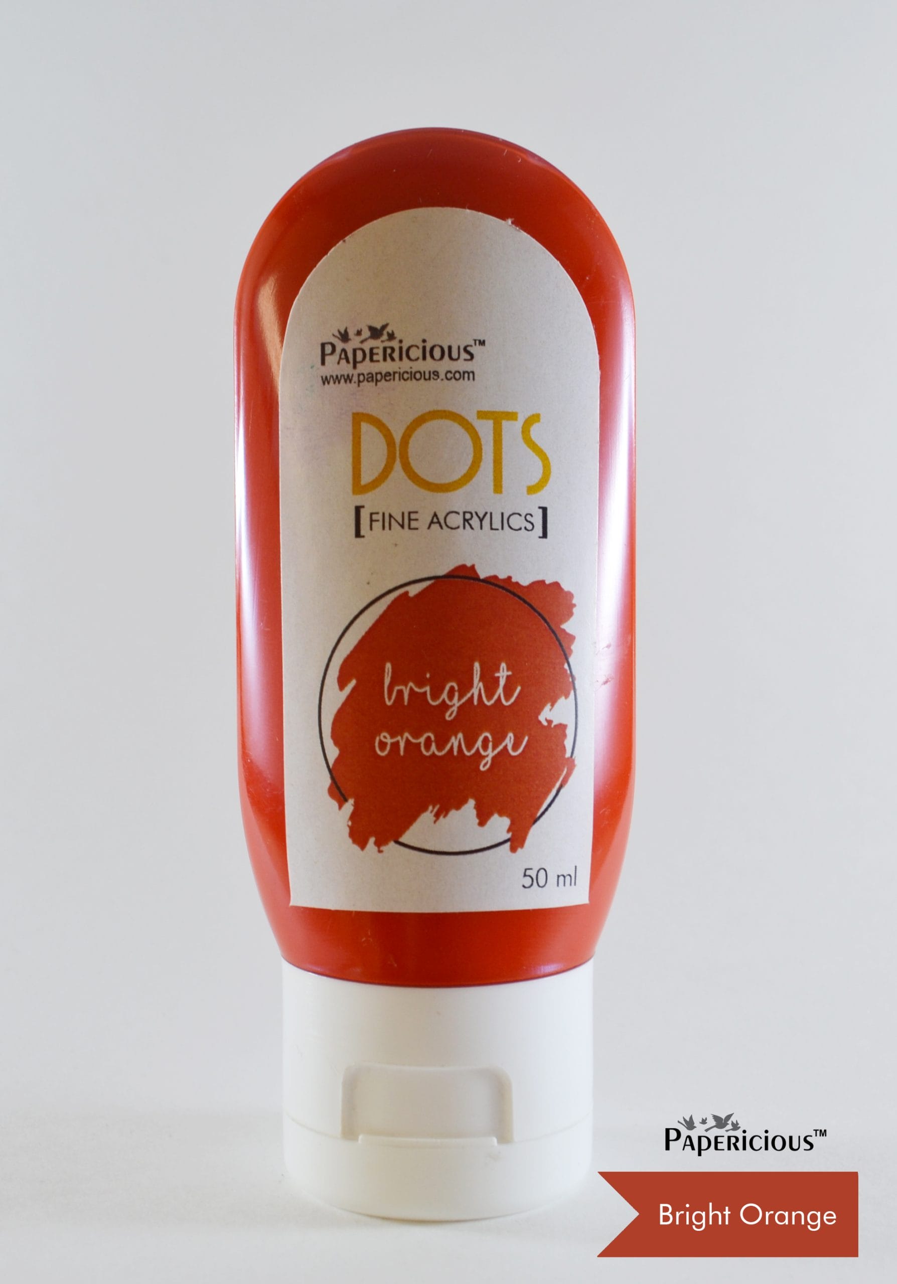 Papericious Fine Acrylic Colour (Dots) (50 ml) - Bright Orange papericious fine acrylic paint Bright Orange scaled Papericious Fine Acrylic Colour (Dots) (50 ml) - Bright Orange