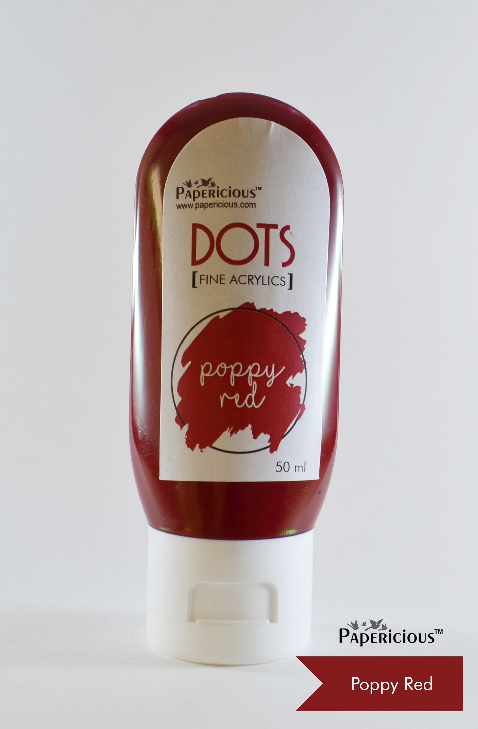 Papericious Fine Acrylic Colour (Dots) (50 ml) - Poppy Red papericious fine acrylic paint Poppy Red Papericious Fine Acrylic Colour (Dots) (50 ml) - Poppy Red