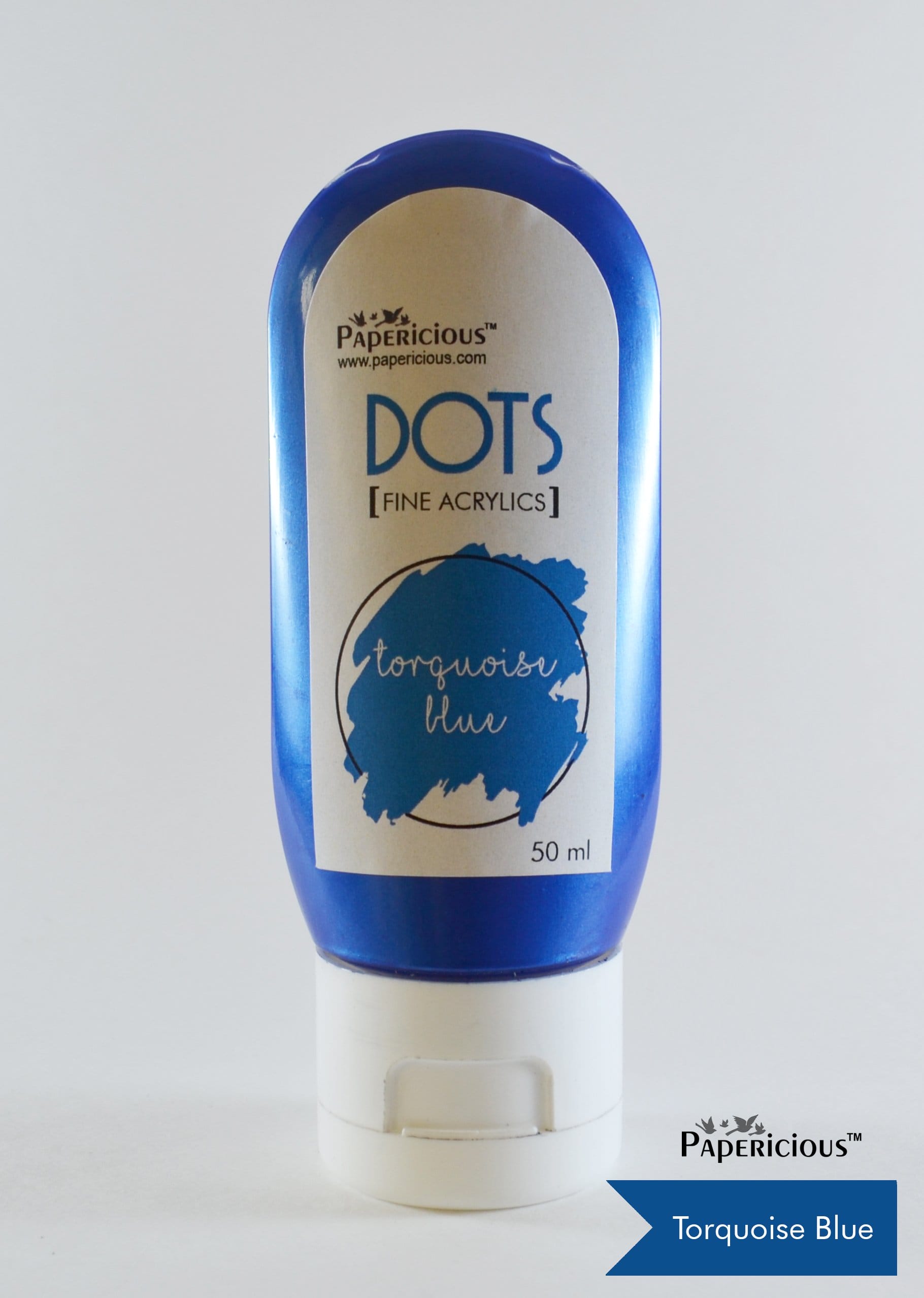 Papericious Fine Acrylic Colour (Dots) (50 ml) - Torquoise Blue papericious fine acrylic paint Torquoise Blue Papericious Fine Acrylic Colour (Dots) (50 ml) - Torquoise Blue