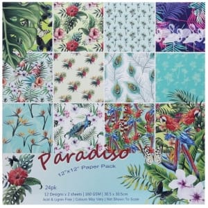 12x12 Scrapbook paper pack - Paradiso (Set of 24 sheets)