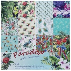 12x12 Scrapbook paper pack - Paradiso (Set of 24 sheets)