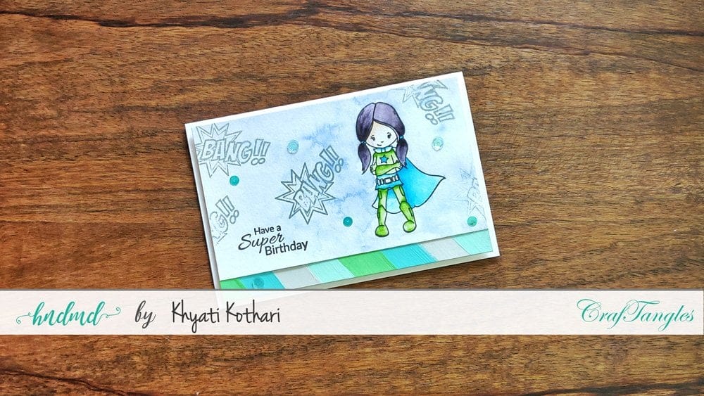 CrafTangles Photopolymer Stamps - SuperGirls superhero birthday card using chalk paints superhero-birthday-card-using-chalk-paints