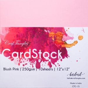 CrafTangles cardstock 12" by 12" (250 gsm) (Set of 10 sheets) - Blush Pink